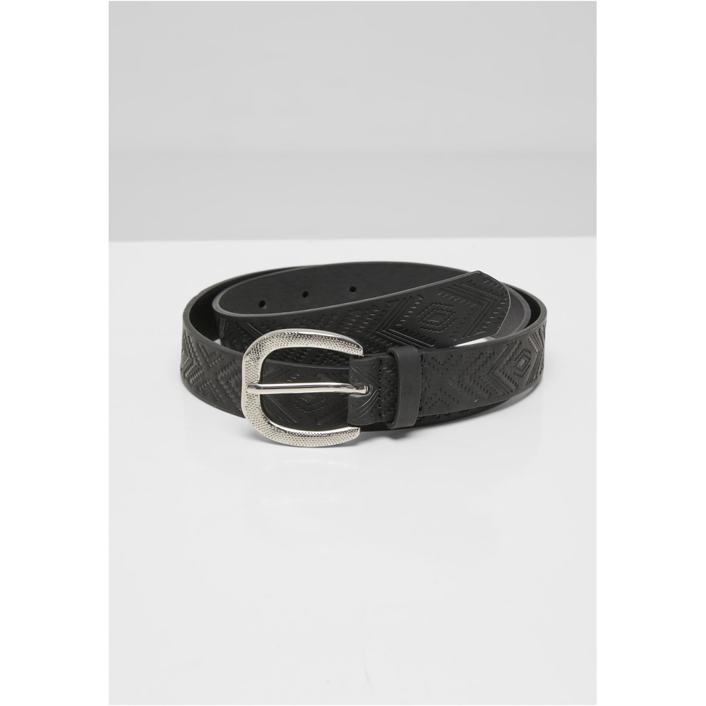 Urban Classics - Leather Imitation Punched Pattern Belt - Black